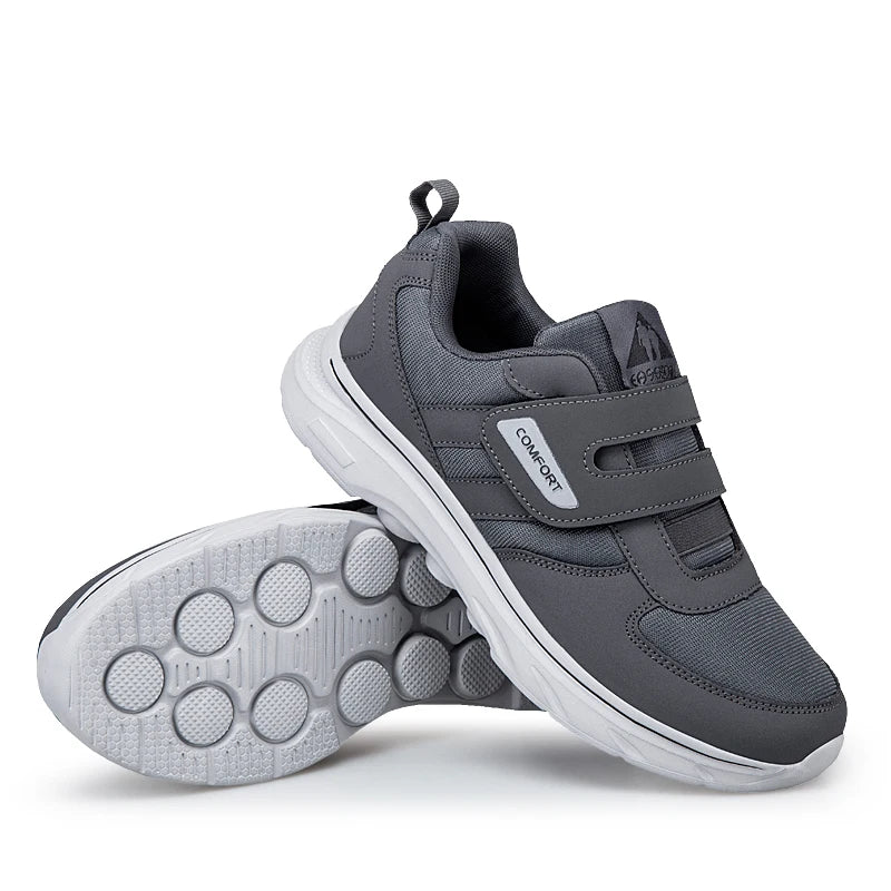 Verstelbare Heren Wandelschoenen Extra Breed Zachte Zool Lichtgewicht Mesh Comfortschoenen voor Ouderen | Sansoti