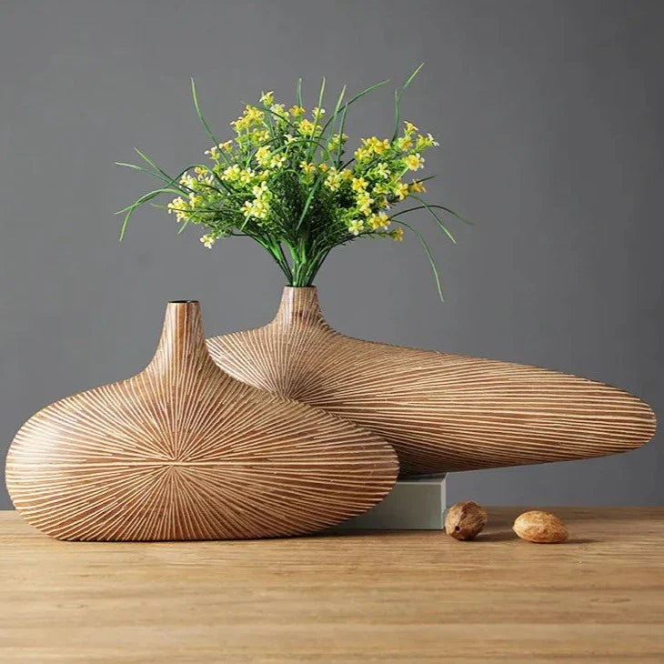 Organische Houten Schaalvaas Medium 21x36cm Scandinavische Woondecoratie | Sansoti