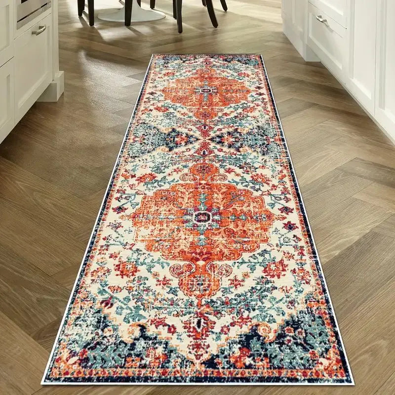 Wasbare Vintage Loper met Antislip Velours Diverse Afmetingen voor Gang Keuken Woonkamer en Hal Scandinavisch | Sansoti
