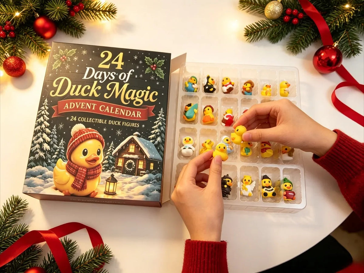 Advent Calendar Duck Squeeze Figures 24-Day Christmas Countdown Box Stress Relief Fidget Toy for Children | Sansoti