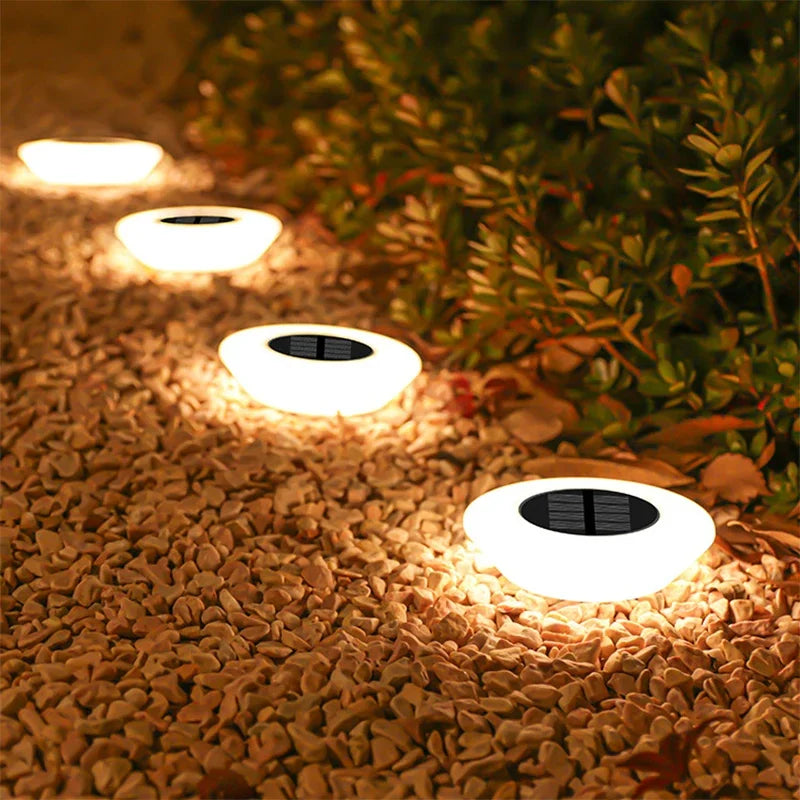Solar Tuinverlichting 4-delig Set voor Paden en Borders Weervast LED Buitenlampen Automatisch Dag-Nacht Sensor Zwart | Sansoti