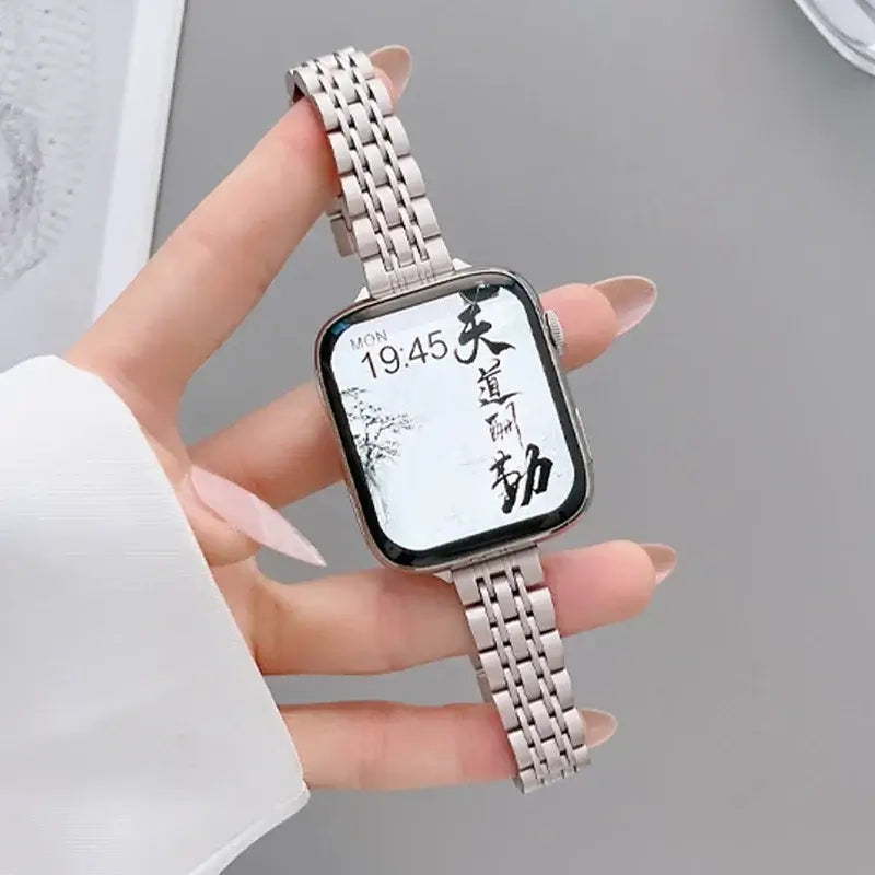 Edelstahl-Smartwatch-Armband 38-49 mm Metallarmband Elegantes Gliederarmband Verstellbare Uhr | Sansoti