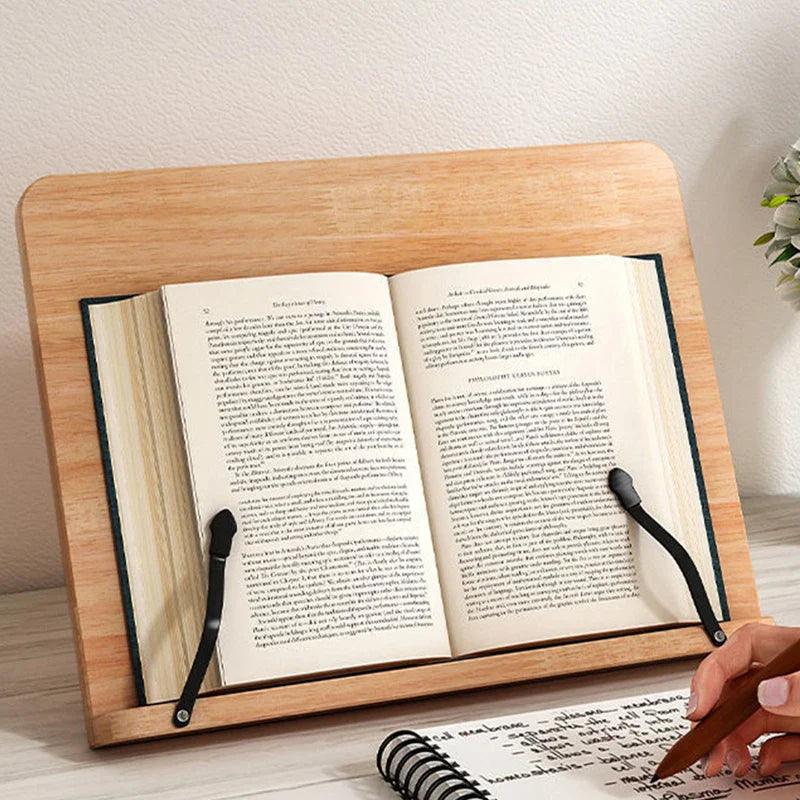 Verstelbare Houten Boekenstandaard van Grenenhout voor Handsfree Lezen | Sansoti