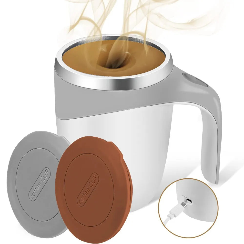 Zelfroerende Thermosbeker 400ml – Automatisch Mixende Reisbeker met Verwarmfunctie | Sansoti