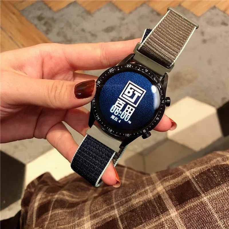 Nylonowy pasek sportowy do smartwatcha 20mm 22mm Oddychający Lekki Pasek typu Loop na nadgarstek Regulowany Trening Fitness | Sansoti