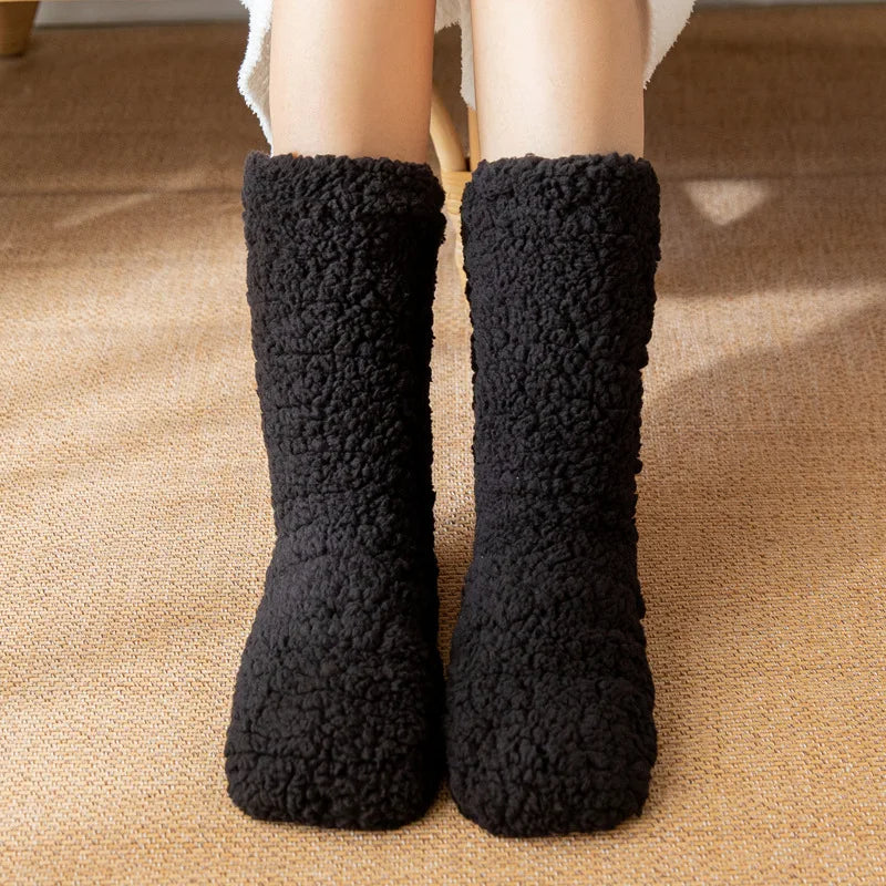 Non-Slip Women's House Socks Extra Thick Plush Winter Socks Soft Warm Sleeping Socks Mid-Calf Tube Comfort Socks | Sansoti