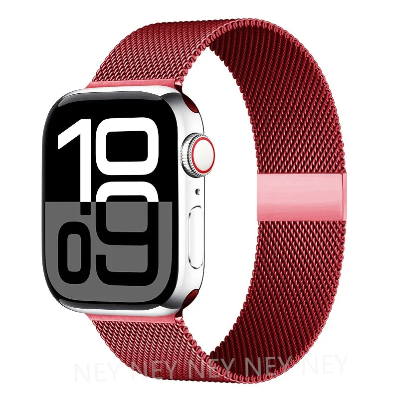 Milanaise-Mesh-Uhrenarmband Edelstahl Verstellbarer Magnetverschluss Smartwatch 38-49 mm Armband-Zubehör | Sansoti