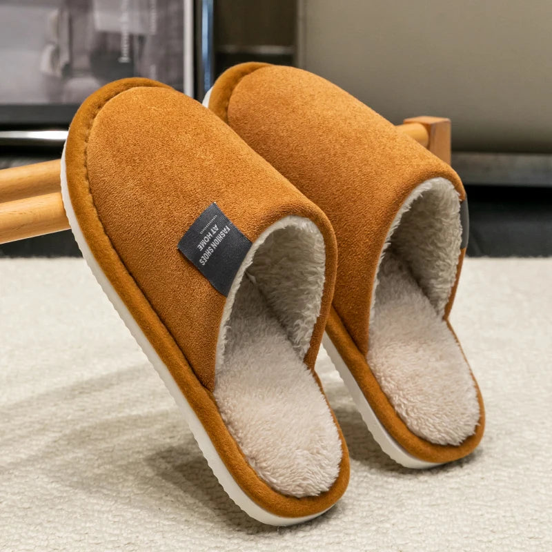 Suède pantoffels unisex binnenshuis antislip zool geruisloos warm comfortabel zachte voering heren dames | Sansoti