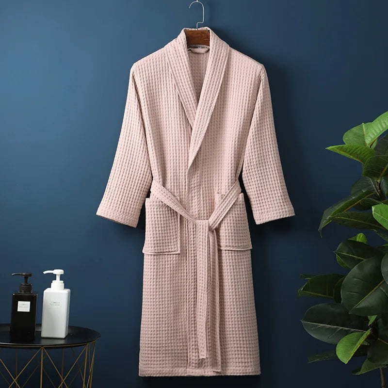 Katoenen Badjas Dames Heren Ochtendjas Zachte Badstof Kimono Wellness Spa Comfort Luxe Huispak Sauna | Sansoti
