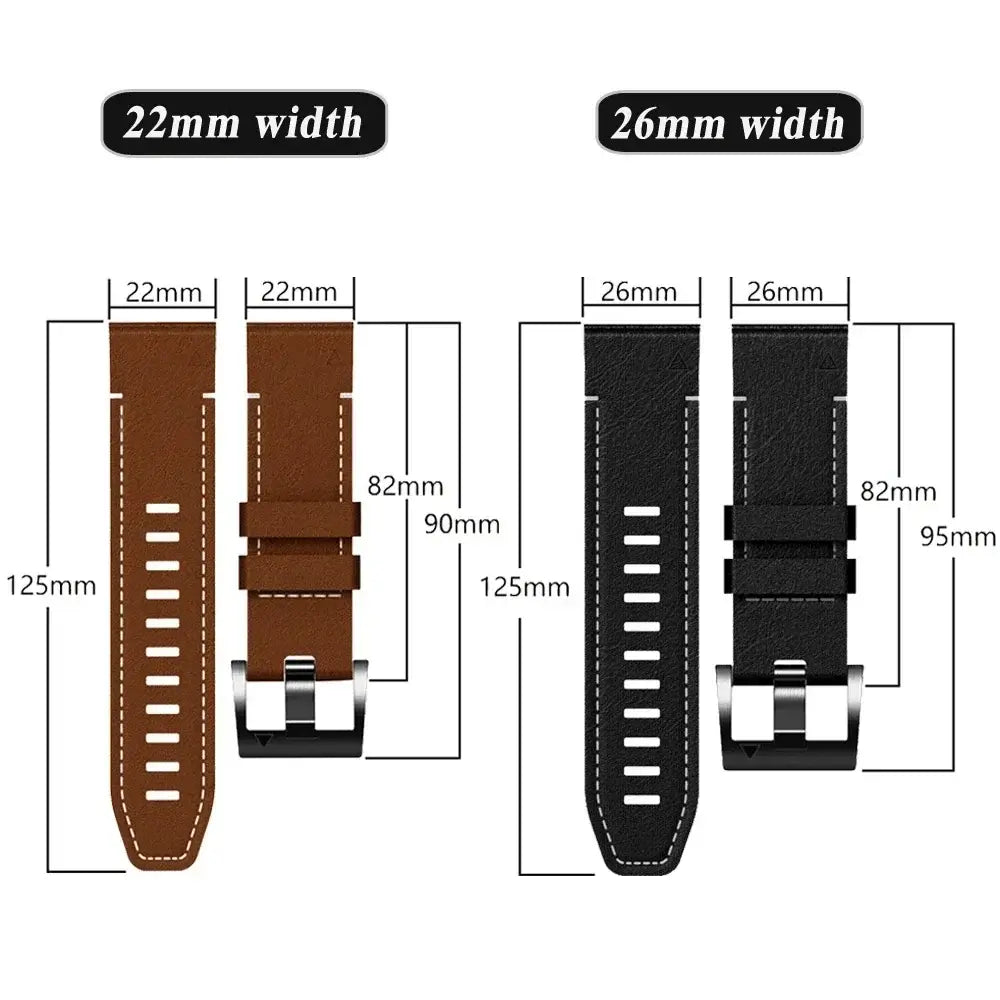 Smartwatch-Armband aus Leder-Silikon-Mix, 22 mm, 26 mm, wasserdicht, QuickFit, Uhrenarmband für Sport und den täglichen Gebrauch | Sansoti
