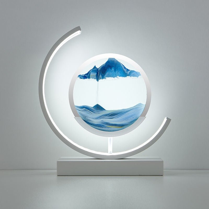 Lampe de table LED acrylique pivotante paysage de sable noir salon chambre lampe d'ambiance lampe de chevet lampe décorative | Restfield