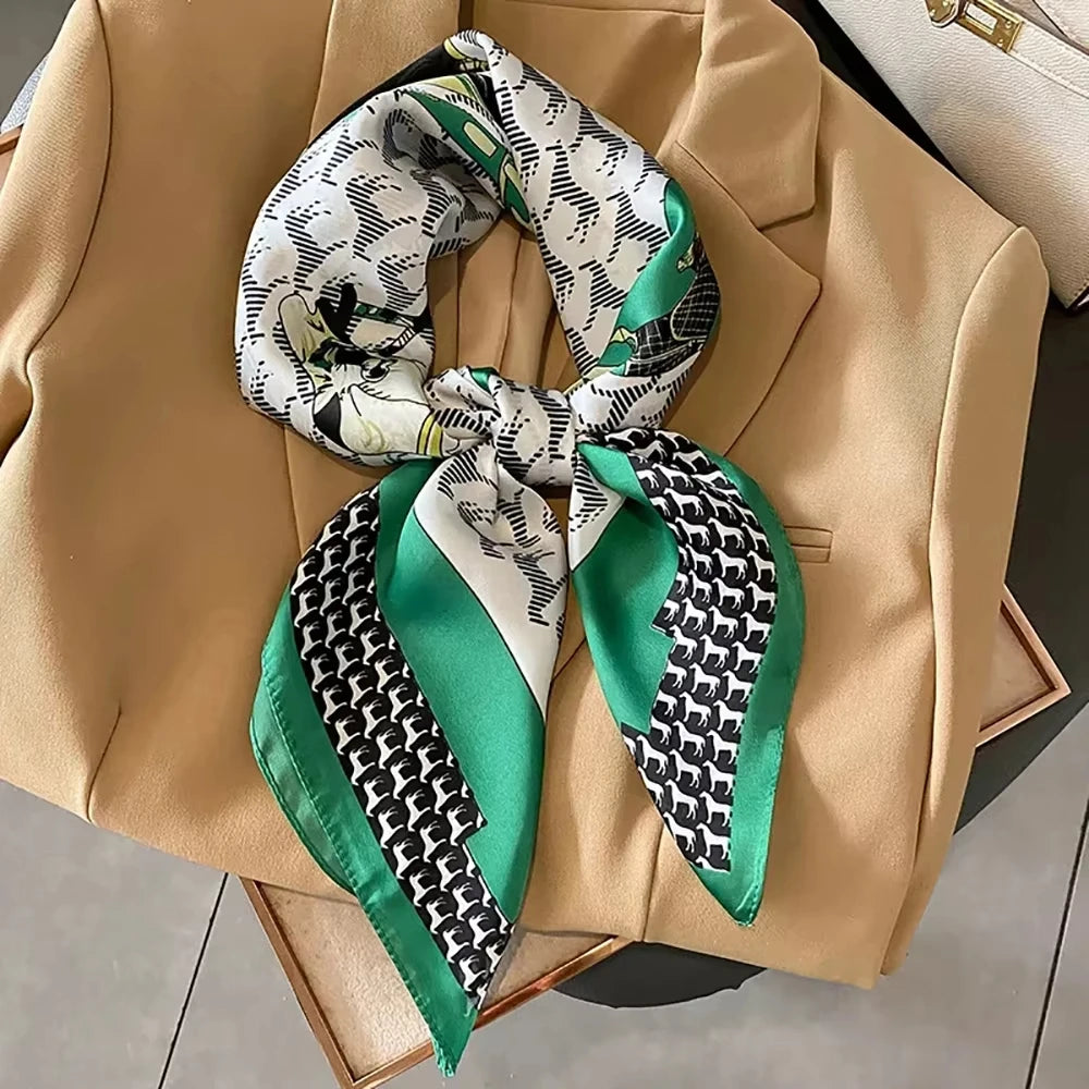 Satijnen Halsdoek Vierkant 70x70 cm Polyester Hoofdband Haarband Dames Multifunctioneel Mode Accessoire | Sansoti