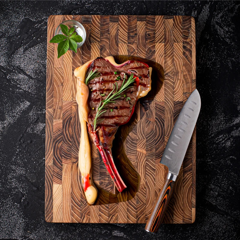 Teak Cutting Board Sustainable Wood Kitchen Accessory Serving Board Professional Cooking Board Large Rectangular | Sansoti