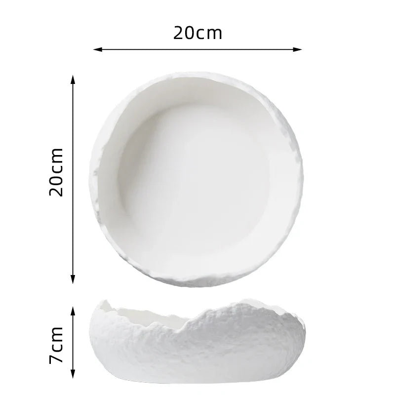 Sculptural Serveerkom van Porselein voor Desserts en Hapjes in Modern Minimalistisch Design | Sansoti