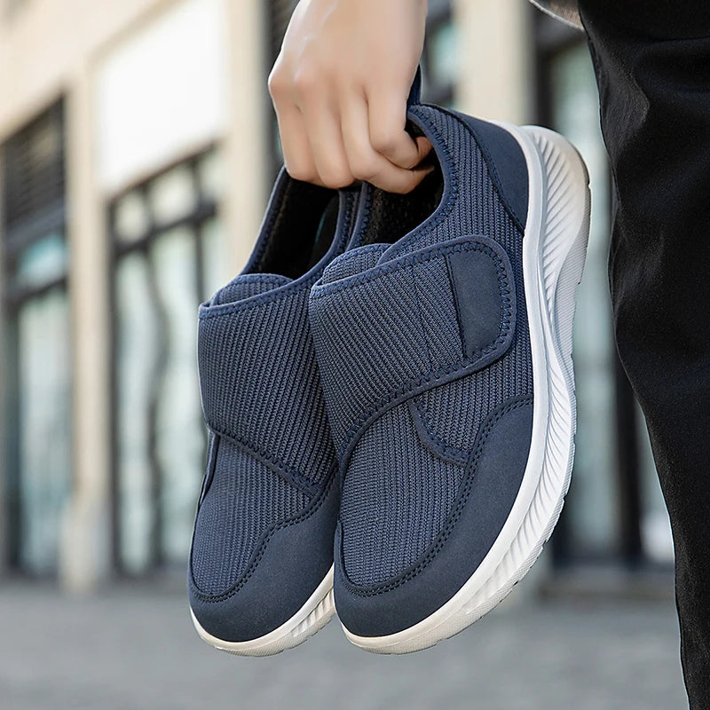 Herenschoenen Brede Pasvorm Klittenband Mesh Orthopedisch Comfortabel Lichtgewicht Wandelschoen Casual | Sansoti