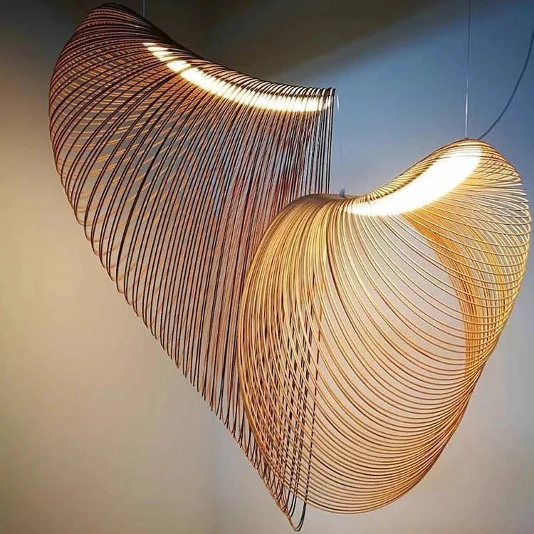Gevlochten Bamboe Hanglamp Natuurlijke Textuur Warm Licht Scandinavisch Design Eetkamer Slaapkamer Woonkamer | Sansoti