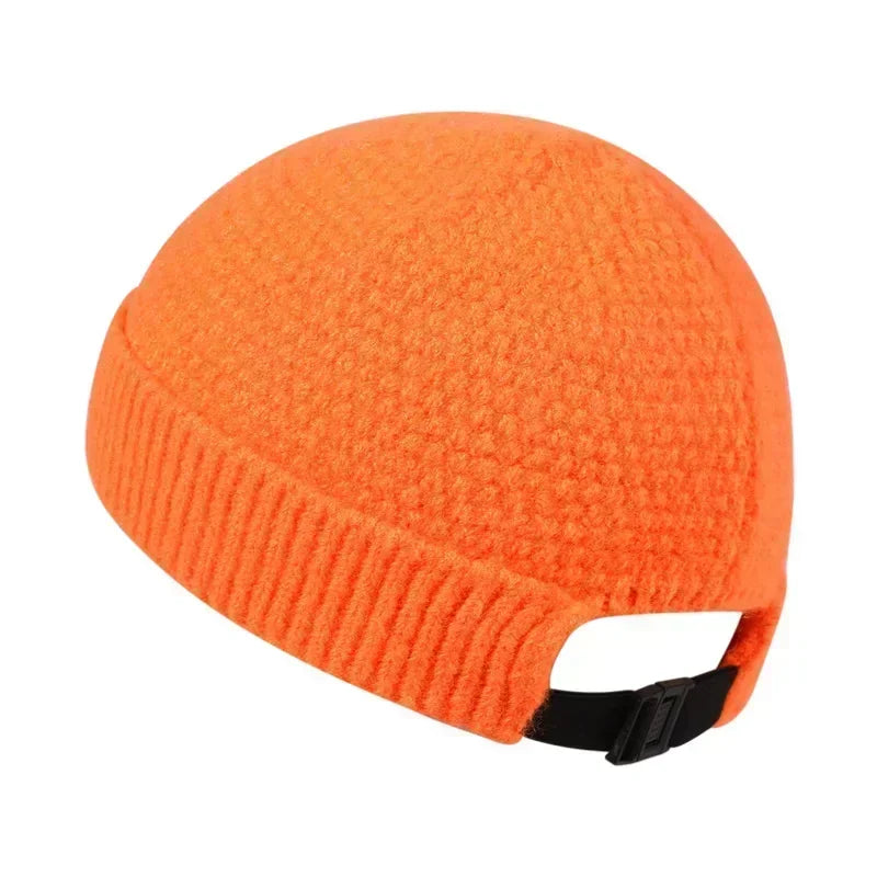 Gestrickte Mütze Winterhut aus Baumwolle, lässige Beanie, Kappenmütze im Hip-Hop-Stil, Outdoor-Unisex-Warmkopfbedeckung | Sansoti