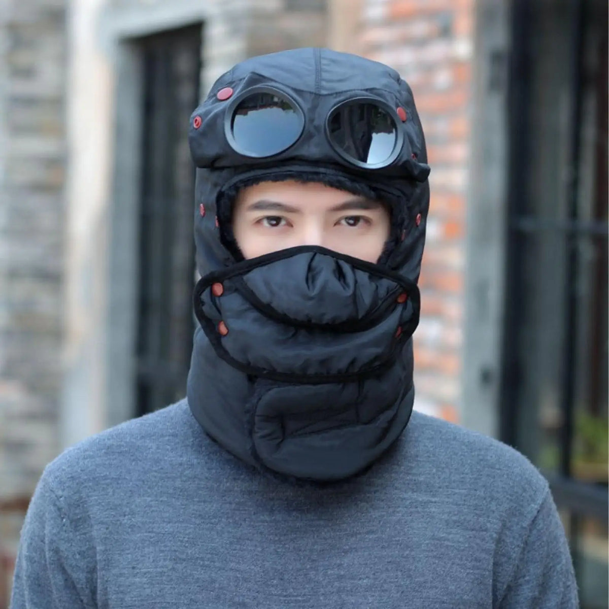 Bonnet thermique coupe-vent avec protection du visage, couvre-chef d’hiver pour activités en plein air, ski, snowboard et sport | Sansoti
