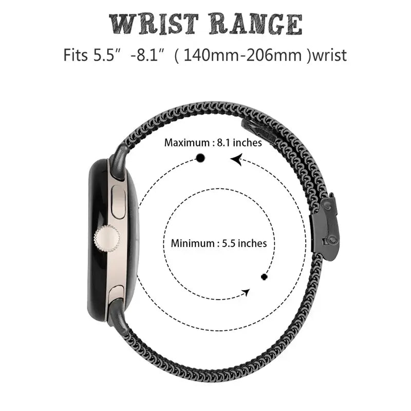 Edelstahl-Smartwatch-Armband für Google Pixel – Stilvolles Metallarmband Verstellbar Komfortabel Elegant | Sansoti