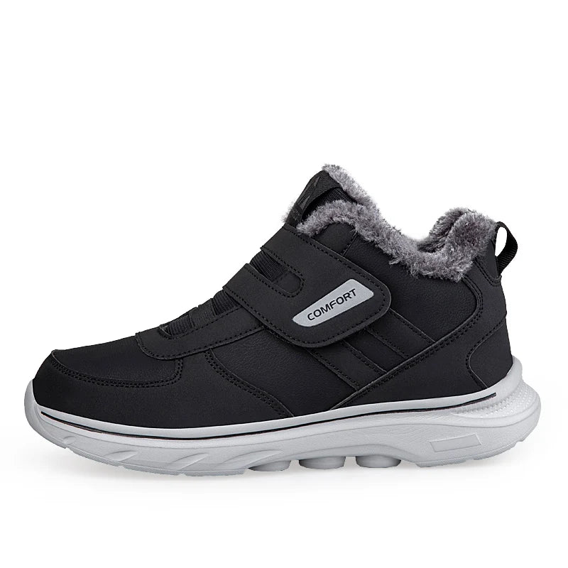 Padded Ankle Sneakers with Velcro for Wide Feet - Warm Orthopedic Walking Shoes for Men Comfort | Sansoti