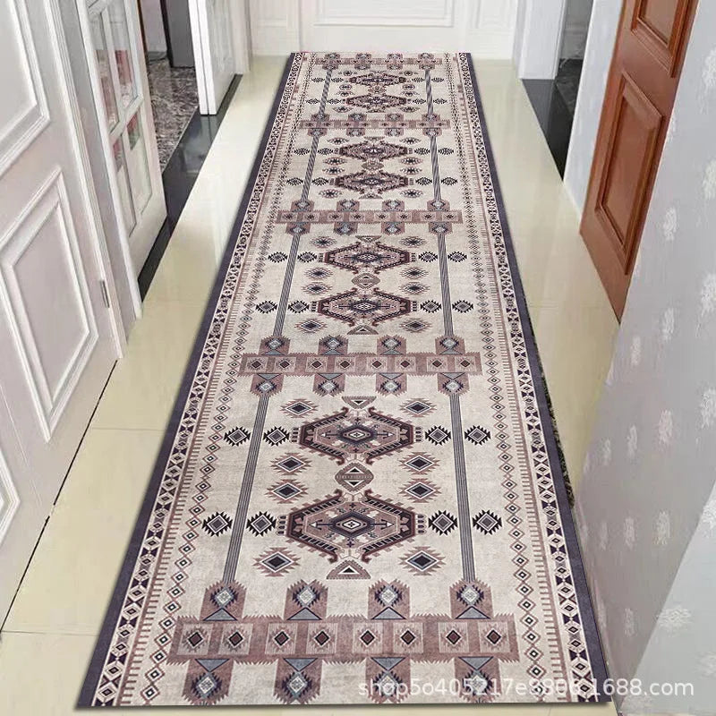 Tapis de couloir à motif géométrique marocain – Tapis de passage lavable antidérapant pour entrée, couloir et salon | Sansoti