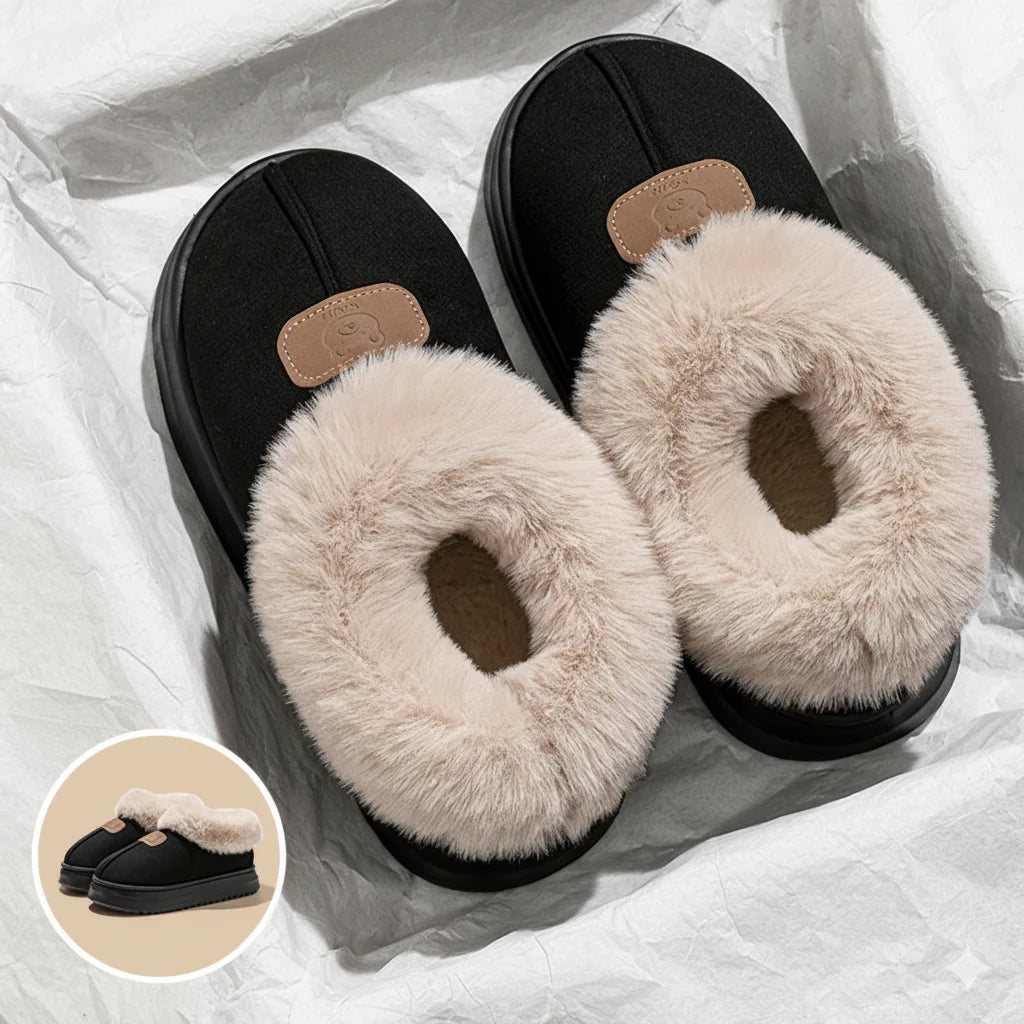 Lined Winter Slippers with High Ankle Warm House Slippers Thick Non-Slip Sole Unisex Indoor Outdoor | Sansoti