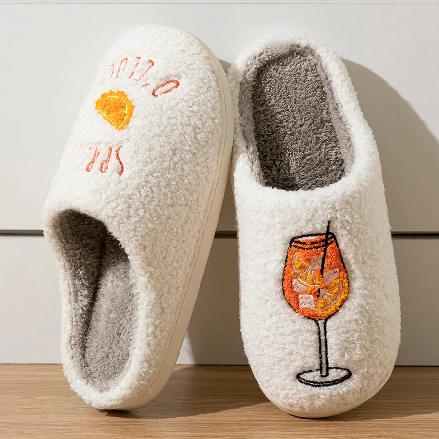 Zachte Damespantoffels met Pluche Voering Antislip TPR Zool Comfortabele Winterslippers voor Binnen Huisslippers | Sansoti