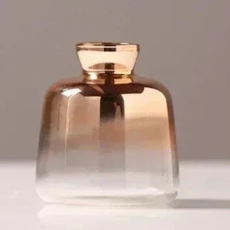 Glazen Vaas met Kleurverloop Roségoud Transparant Ø9-11cm Klein XS S M L Decoratief Glas Bloemenvaas Tafelstuk | Sansoti