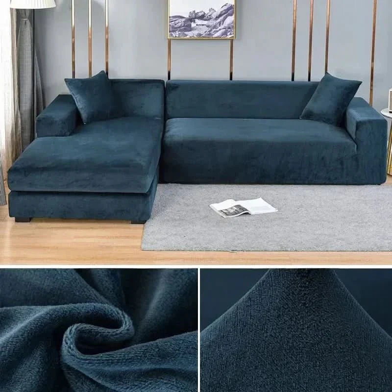 Housse de canapé en velours extensible élastique, protège-canapé antidérapante lavable pour canapé 1, 2 ou 3 places | Sansoti
