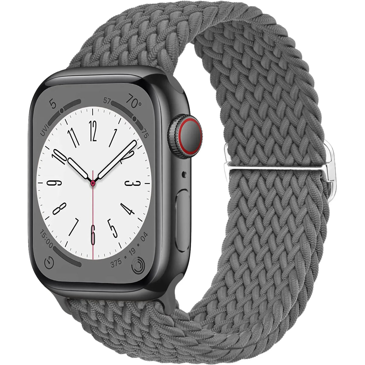Elastisch gevlochten nylon smartwatch-bandje, 38–49 mm, verstelbaar en ademend, sportband voor Apple Watch | Sansoti