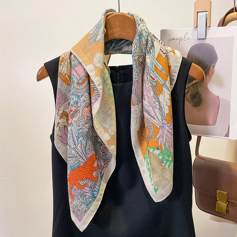 Square Bandana 68x68cm Cotton Print Headscarf for Women, Hair and Neck Scarf, Multifunctional, Four Seasons | Sansoti