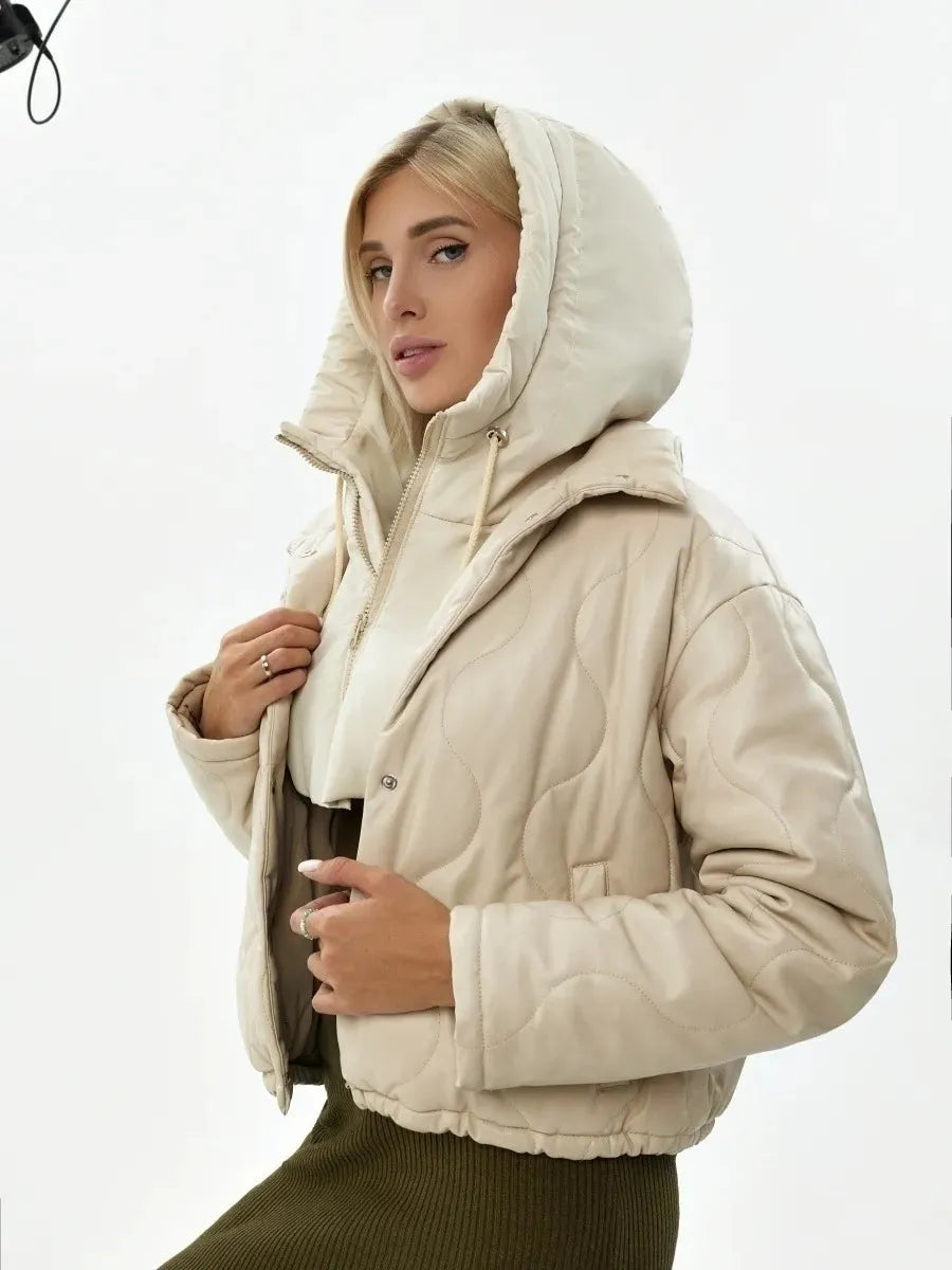 Écharpe à capuche, tour de cou tricoté à fermeture éclair pour femmes, hiver, en polyester et coton, confortable, doux et chaud | Sansoti