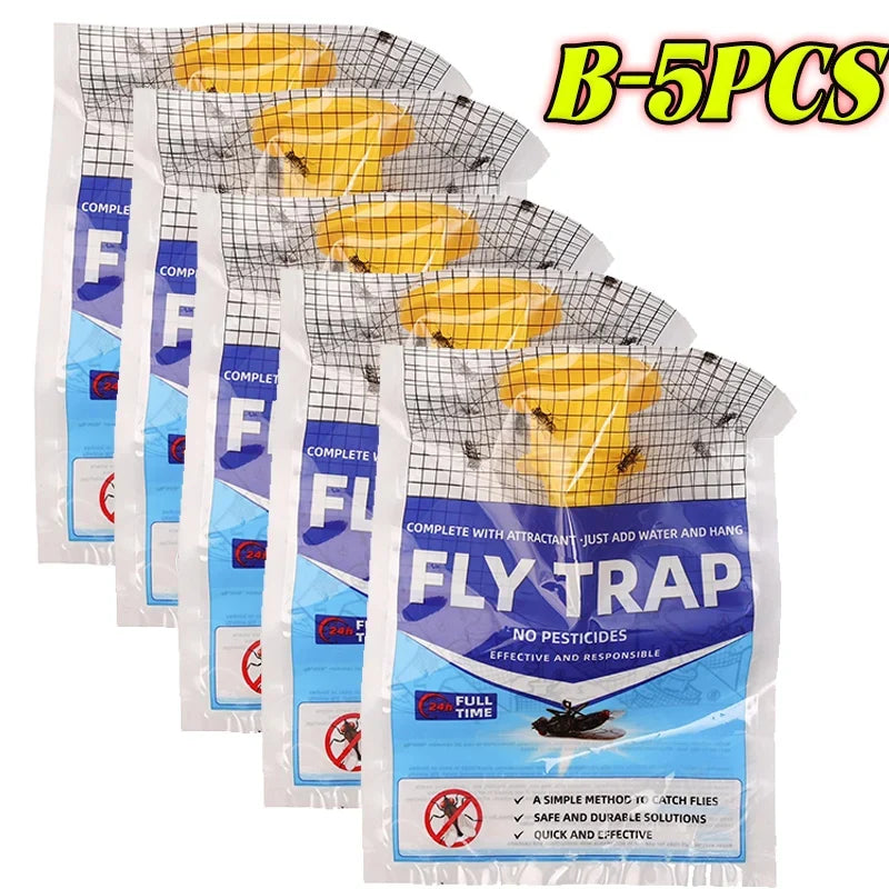 Piège à insectes suspendu pour l’extérieur avec appât naturel, piège à mouches jetable pour jardin, terrasse, balcon et camping | Sansoti