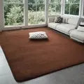 Tapis en velours corail antidérapant rectangulaire, doux et moelleux, pour salon et chambre à coucher, style scandinave | Sansoti