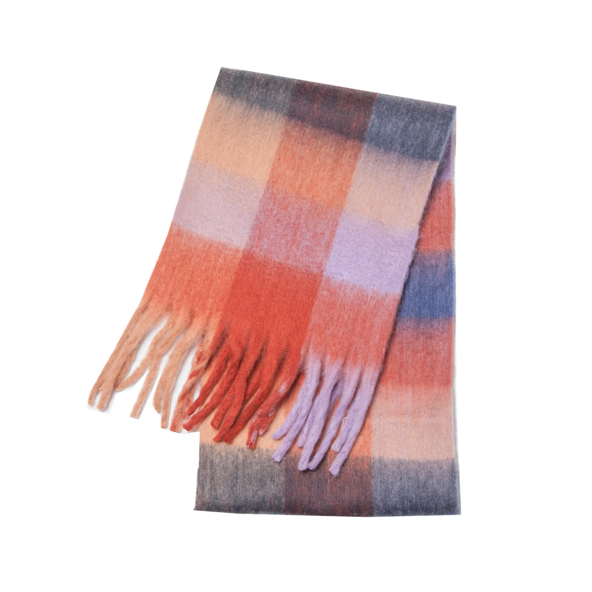 Weicher Kaschmirschal mit buntem Regenbogenmuster 38x230cm Winterwarmer Halsschal Schulter-Wrap Damenaccessoire | Sansoti