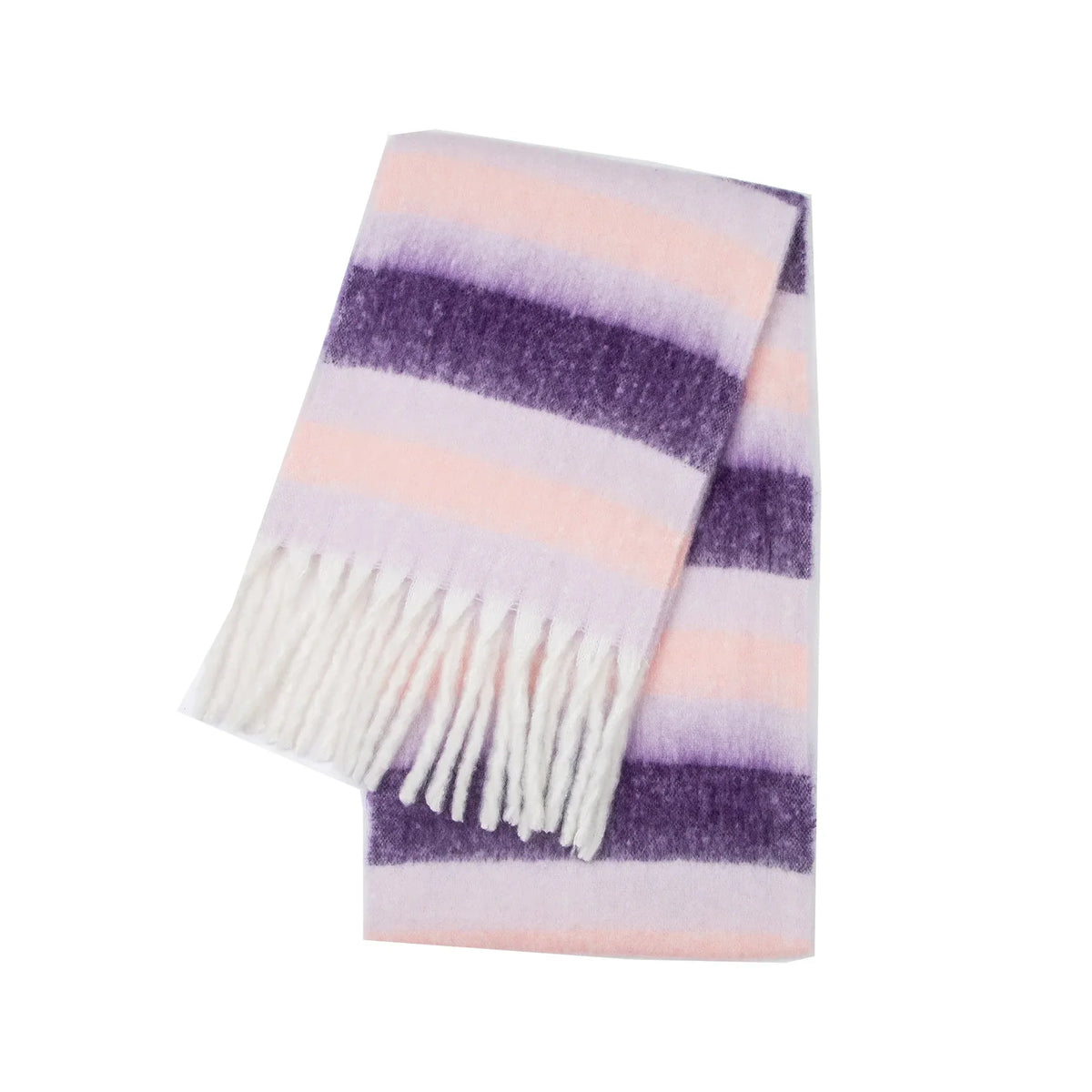 Gestreifter Winterschal im Kaschmir-Stil 38x230cm Halstuch Lila Beige Grün Rosa Damen Warmer Schal Modeaccessoire | Sansoti