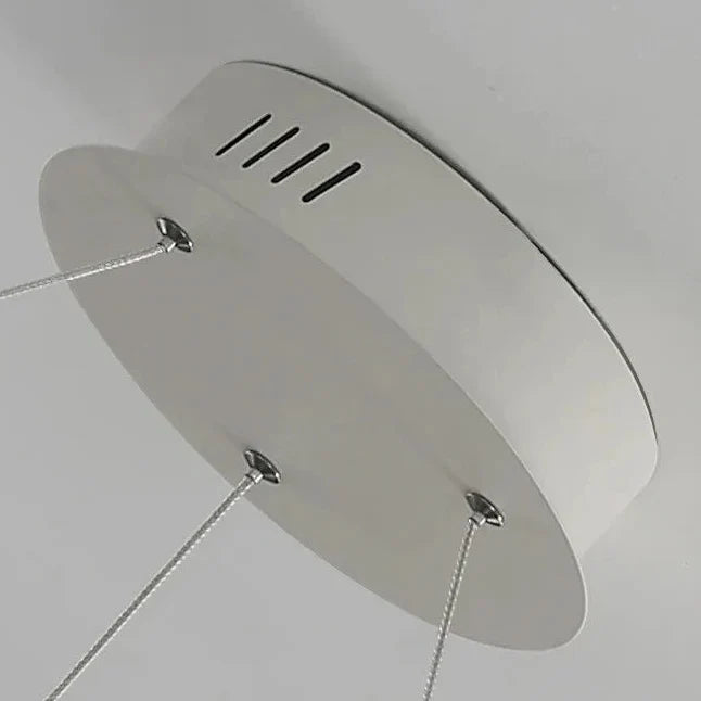 Lustre LED rond avec incrustations en cristal, à intensité variable et réglable, design moderne, éclairage de plafond pour salon | Sansoti