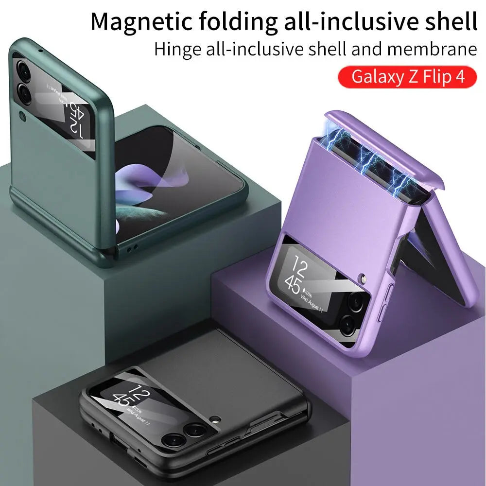 Etui ochronne do Samsung Galaxy Z Flip 4 z ładowaniem bezprzewodowym, odporne na upadki, elastyczne, trwałe | Sansoti