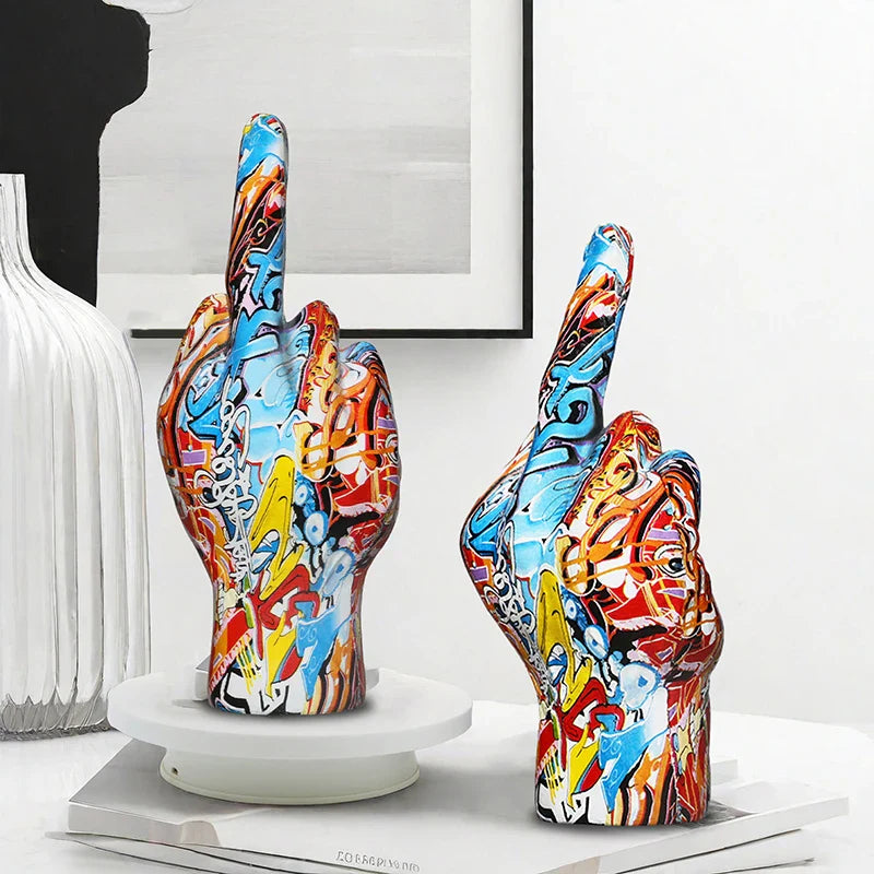 Beeldje Sculptuur Brutale Uitstraling Resin Decoratie Zwart 19cm Binnen Buiten | Sansoti