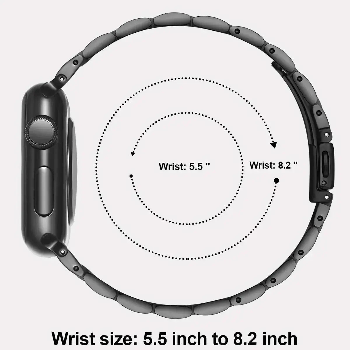 Edelstahl-Smartwatch-Armband 38-49 mm Metallarmband Elegantes Gliederarmband Verstellbare Uhr | Sansoti