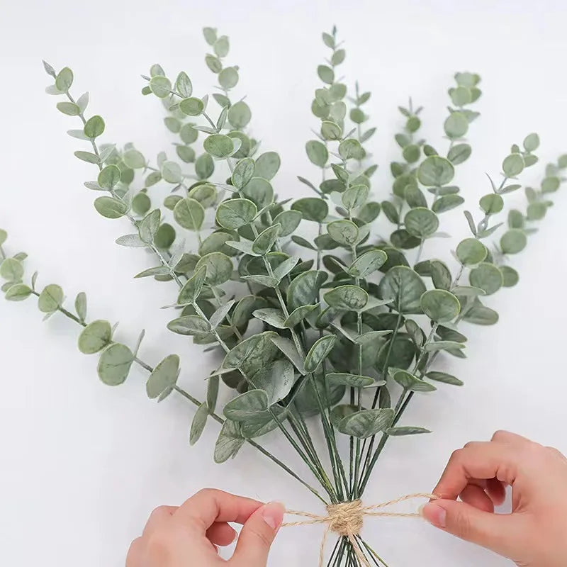 Kunsttak Eucalyptus Groen Naturel – Decoratieve Nep Eucalyptus Takken voor Vaas – Botanische Arrangement Accessoire 41 cm | Sansoti