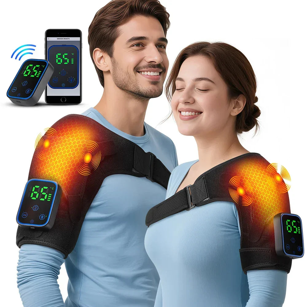Electric Joint Massager with Heat and Vibration for Shoulder Elbow Knee Pain Relief App Control | Sansoti