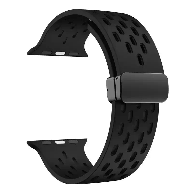 Atmungsaktives Silikonarmband für Smartwatches, magnetisch, 38–49 mm, verstellbar, Armband für Sport, aktive Freizeit und den täglichen Gebrauch | Sansoti
