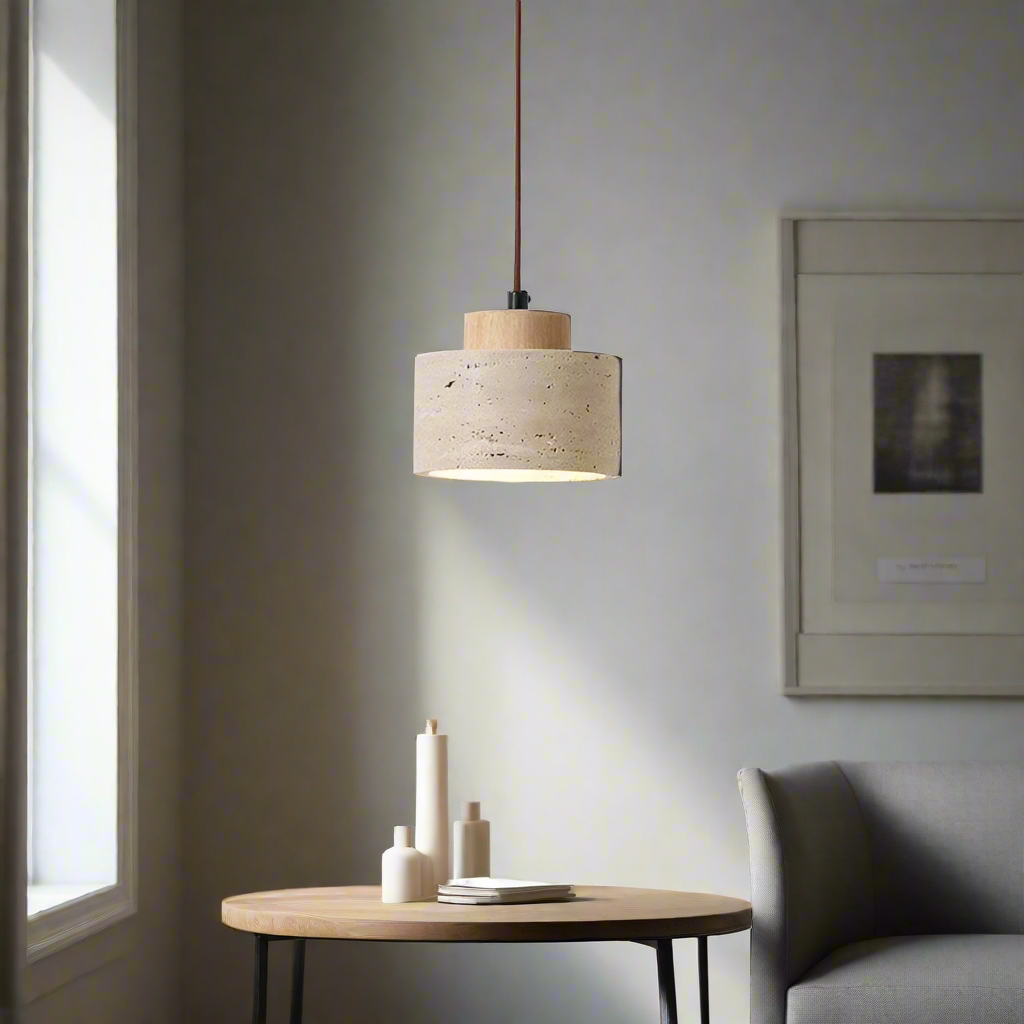 Wandleuchte Marmor Alabaster Rund LED 3000K Travertin Nordic Design | Restfield