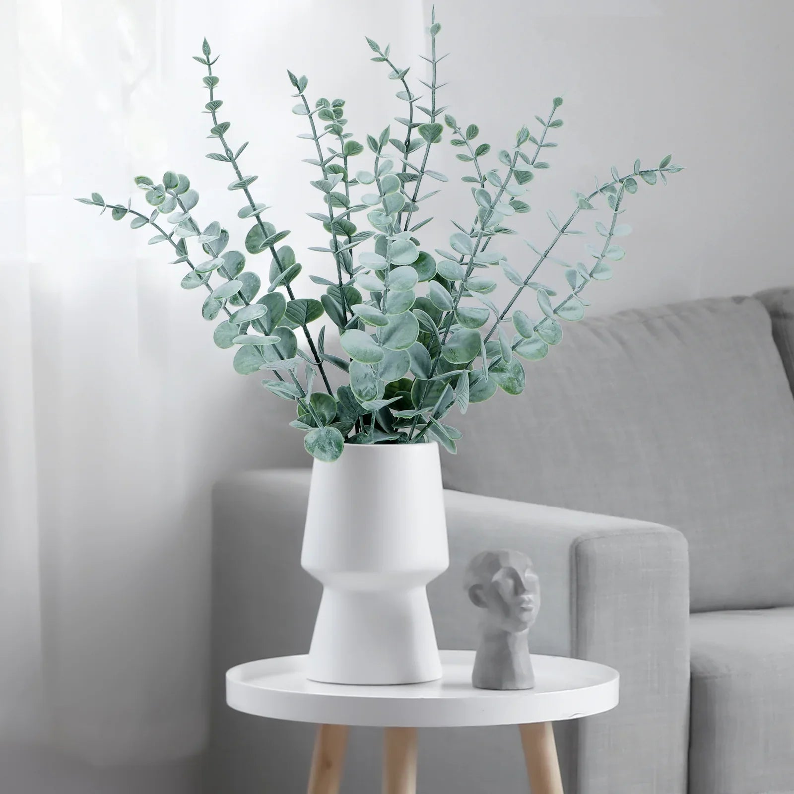 Kunsttak Eucalyptus Groen Naturel – Decoratieve Nep Eucalyptus Takken voor Vaas – Botanische Arrangement Accessoire 41 cm | Sansoti