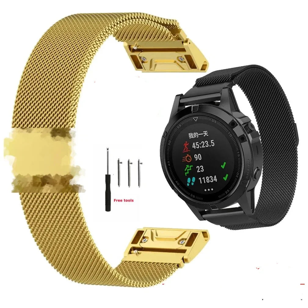 Milanese-Metallarmband für Smartwatches, 20, 22, 26 mm, magnetischer Verschluss, verstellbares, atmungsaktives Armband | Sansoti
