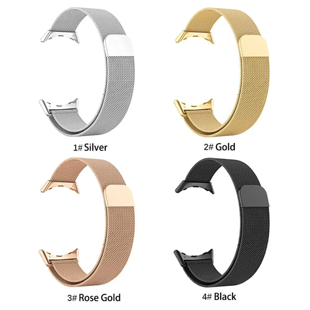 Bracelet de montre magnétique en acier pour smartwatch 41 mm 45 mm, acier inoxydable, maille ajustable | Sansoti