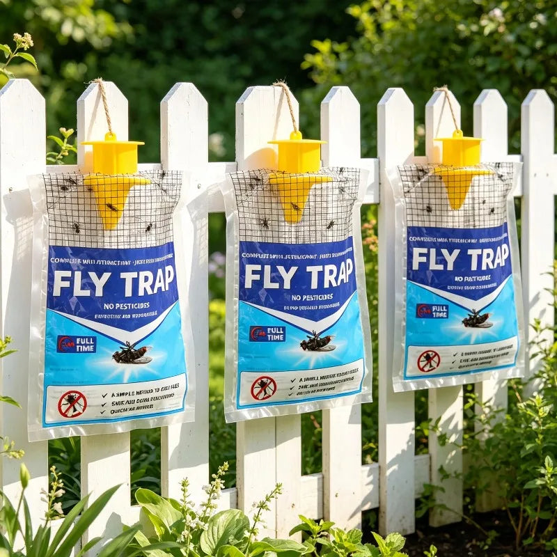 Piège à insectes suspendu pour l’extérieur avec appât naturel, piège à mouches jetable pour jardin, terrasse, balcon et camping | Sansoti