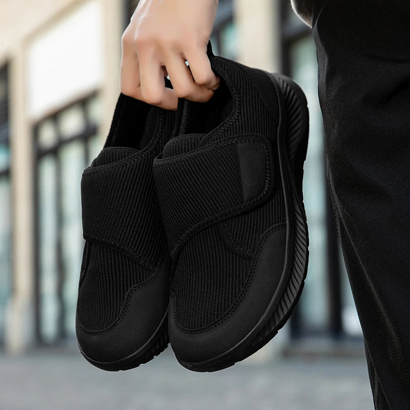 Herenschoenen Brede Pasvorm Klittenband Mesh Orthopedisch Comfortabel Lichtgewicht Wandelschoen Casual | Sansoti