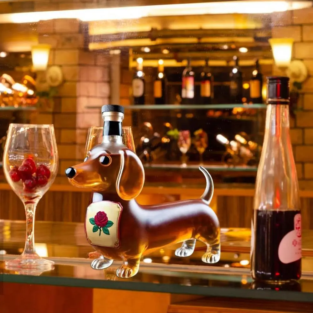 Tierflasche Dekorative Glasflasche in Tierform Dackel Katze Drache für Wohnzimmer Tisch Küche Dekoration Geschenk | Sansoti